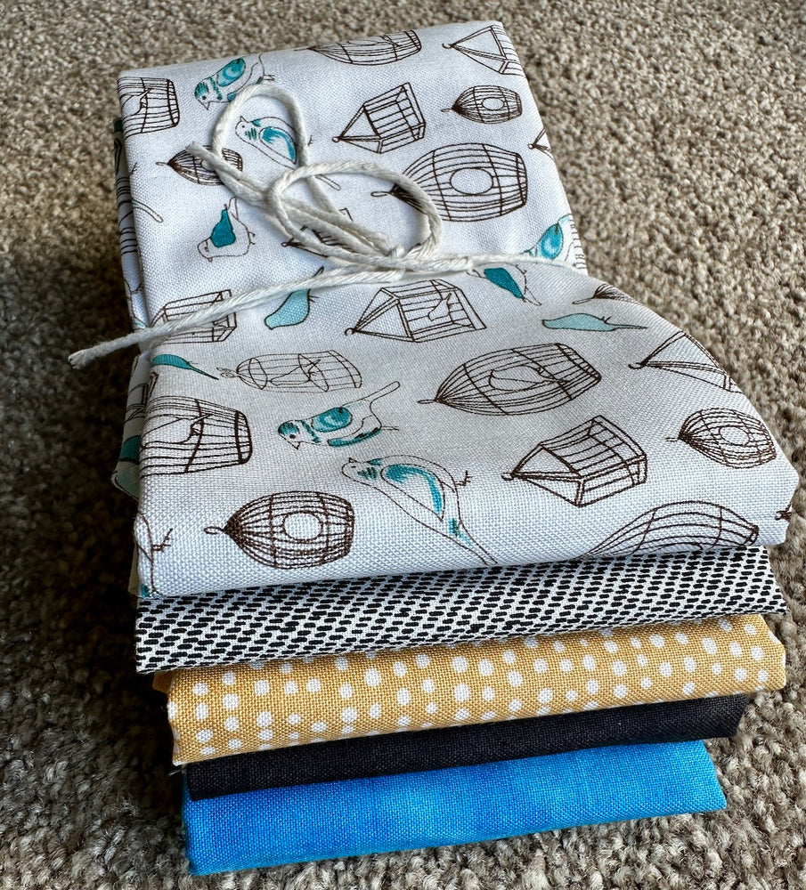 5 x Fat Quarters  -  Bird Cage