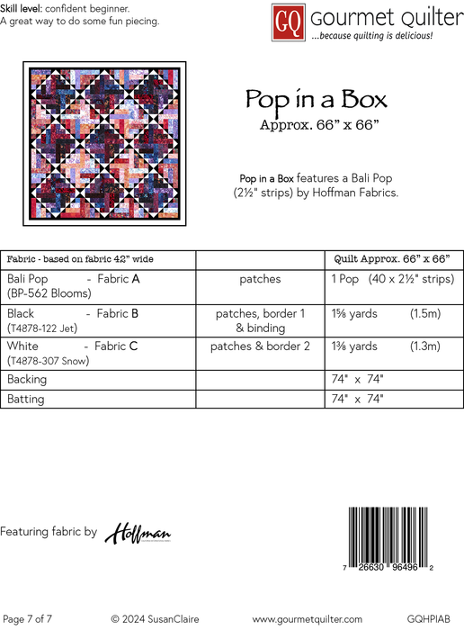 Pop in a Box - A colourful quilt made with 2½" strips